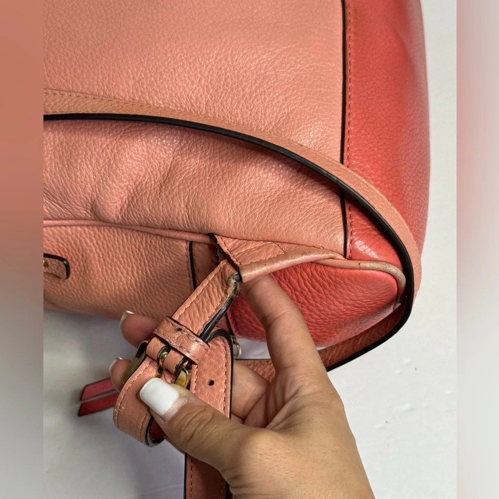 Michael Kors Adina Leather Backpack Grapefruit Color
